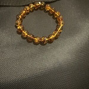 Elegant Gold Amber Beaded Bracelet